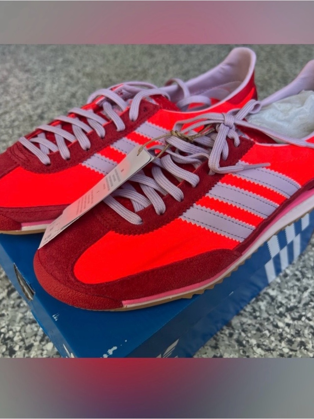 adidas Women's Red and Lilac Runner Sneakers size 8 New